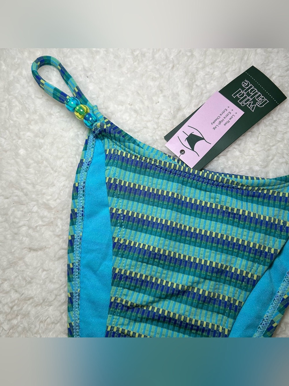 Wild Fable Women’s Low Rise Extra Cheeky Striped Bikini Bottoms XS NEW - Picture 2 of 3